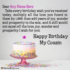 Say Happy Birthday Cuz With Name
