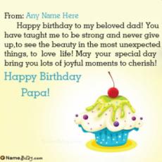 Say Happy Birthday Papa With Your Name