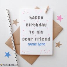 Write Name On Happy Birthday Card For Friend